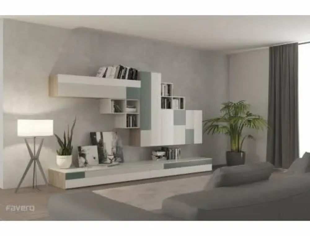 Parete attrezzata Composizione 5cento - 3RF 1250_A^Favero Hot