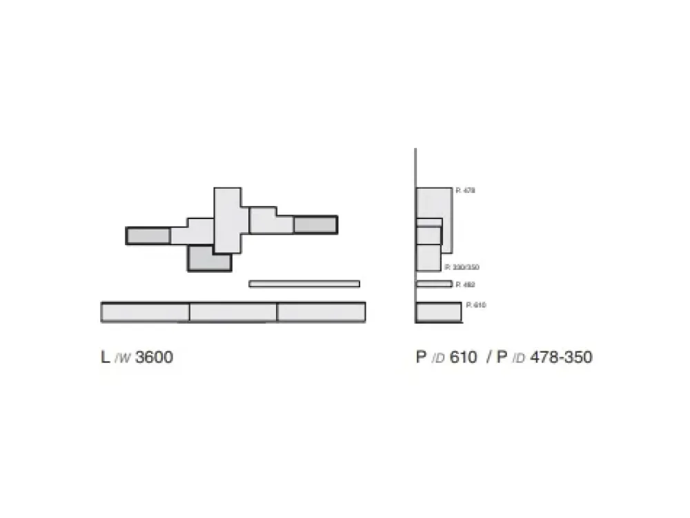 Favero Parete attrezzata 3RF 1350- Pareti Attrezzate