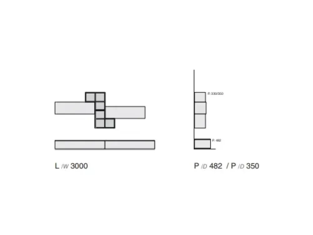Favero Parete attrezzata Composizione Riflessi - Basic 3RF 1205- Pareti Attrezzate