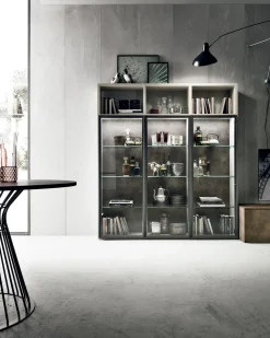 Discount Parete attrezzata in laccato opaco stile moderno A124 Soggiorni Completi