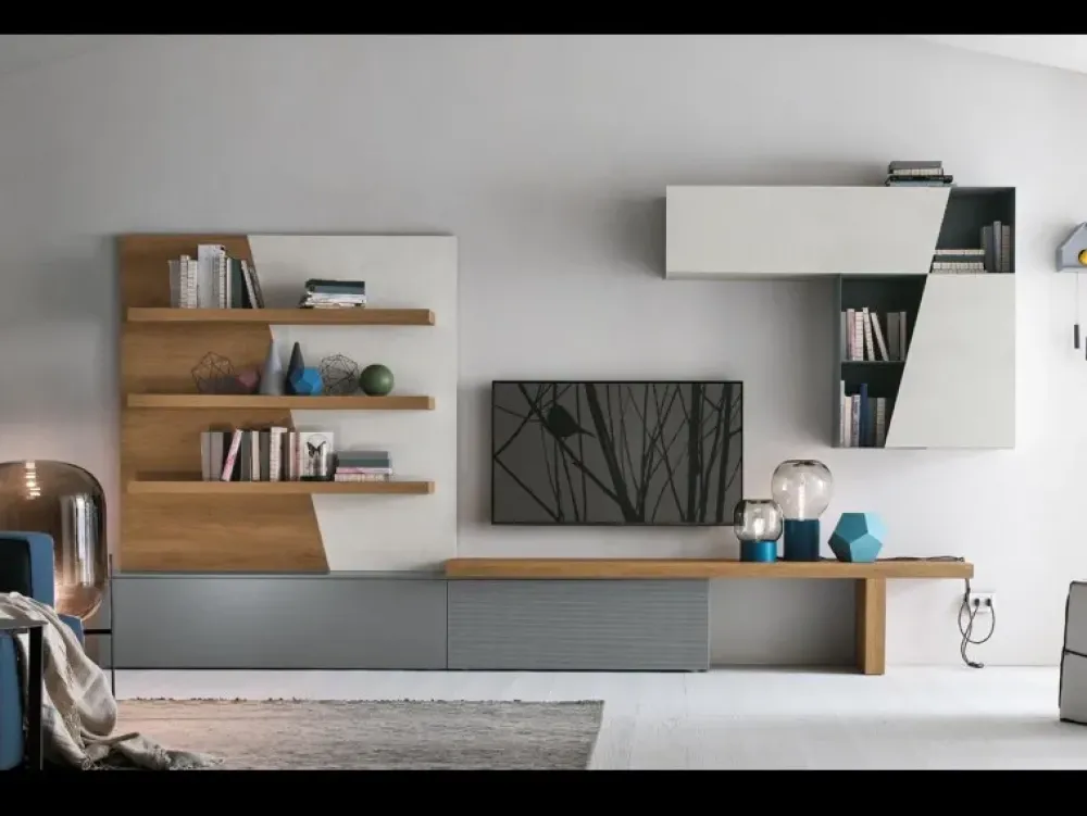 Parete attrezzata in laccato opaco stile moderno A064^Tomasella