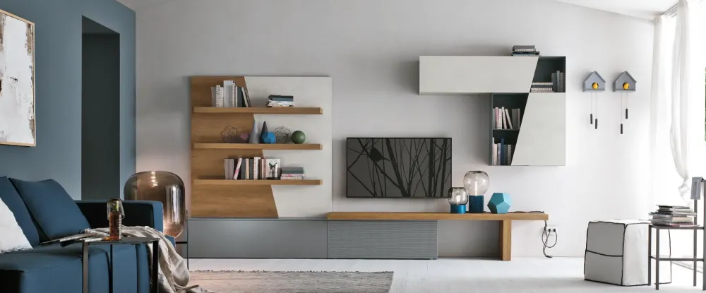 Parete attrezzata in laccato opaco stile moderno A064^Tomasella