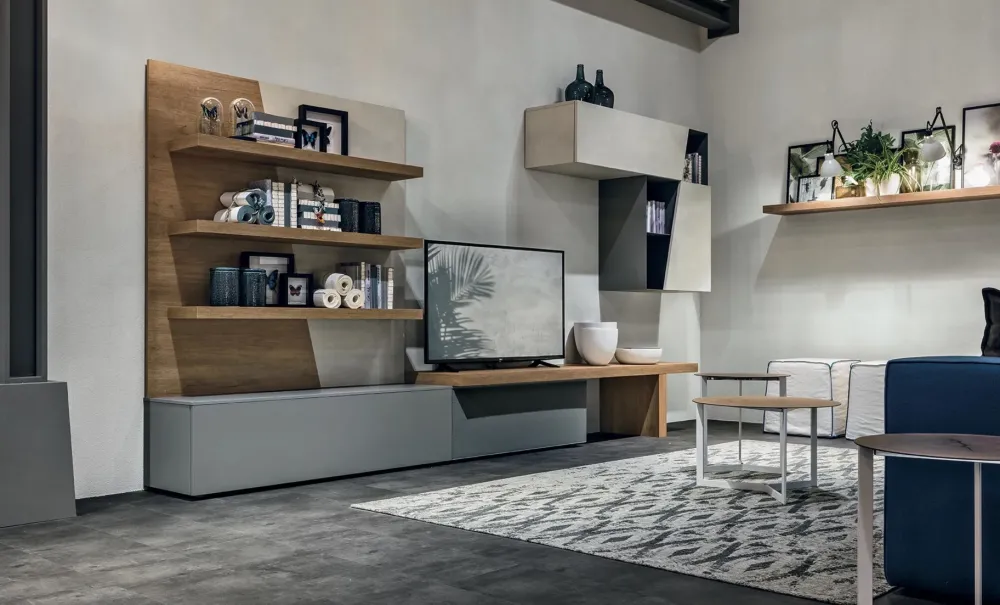 Parete attrezzata in laccato opaco stile moderno A064^Tomasella