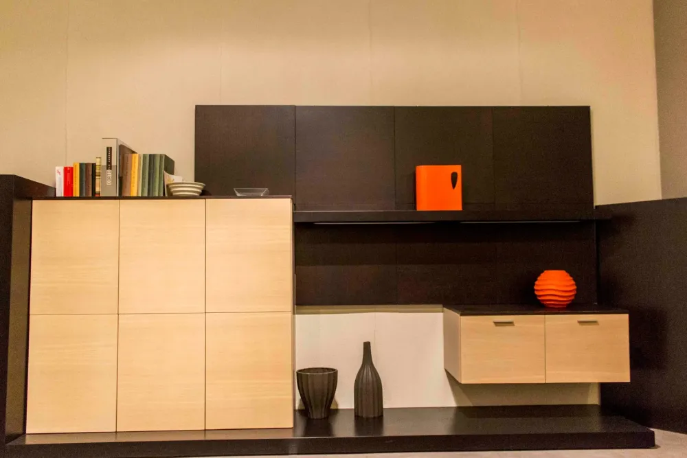 Collezione esclusiva Parete attrezzata in legno stile moderno Design As home- Soggiorni Completi