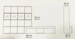 Clearance Parete attrezzata in stile design in legno Offerta Outlet Soggiorni Completi