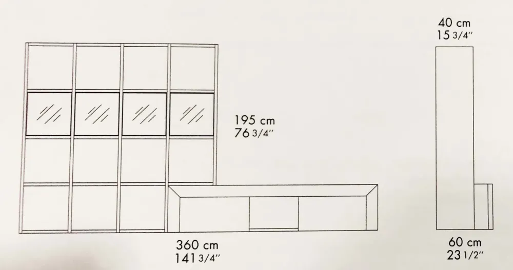 Clearance Parete attrezzata in stile design in legno Offerta Outlet Soggiorni Completi