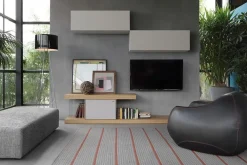 Discount Parete attrezzata in stile design F2/ form line 242 con pensili di in Offerta Outlet Pareti Attrezzate