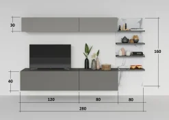 Parete attrezzata in stile design Skyline  di a prezzo scontato^Astor Mobili Outlet