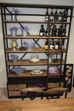 Parete attrezzata in stile moderno Agorà scala di a prezzo Outlet^Dibiesse Sale