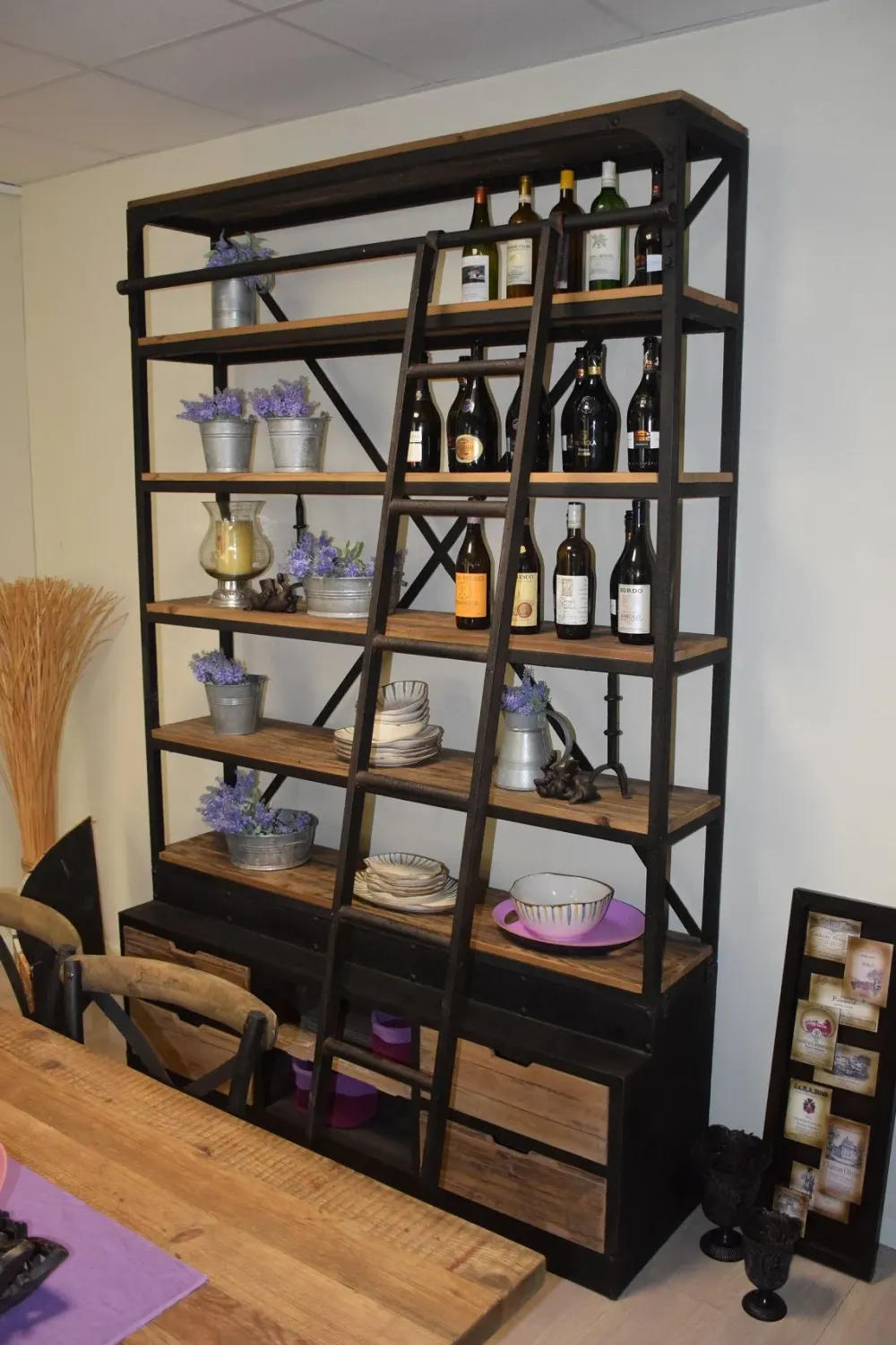 Parete attrezzata in stile moderno Agorà scala di a prezzo Outlet^Dibiesse Sale