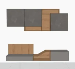 Parete attrezzata in stile design Dayton di in Offerta Outlet^Md work Best