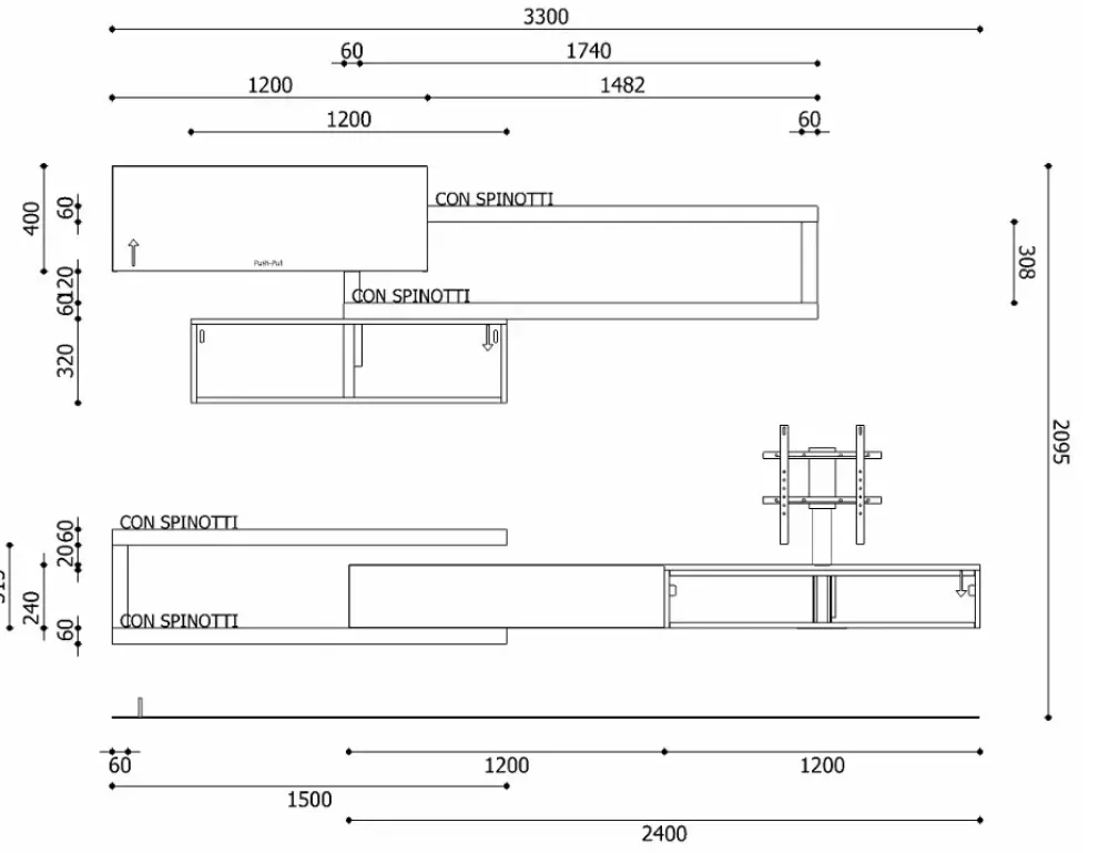 Clearance Parete attrezzata Lampo di scontata del 30% Pareti Attrezzate
