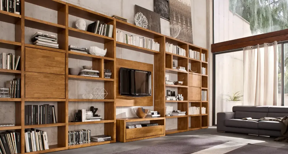 Clearance Parete attrezzata Libreria legno massello del marchio con uno sconto esclusivo Pareti Attrezzate