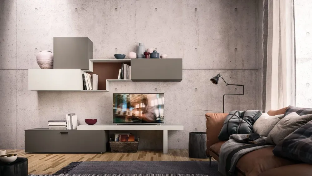 Parete attrezzata Light day comp.03 in stile moderna a prezzo scontato^Orme Sale