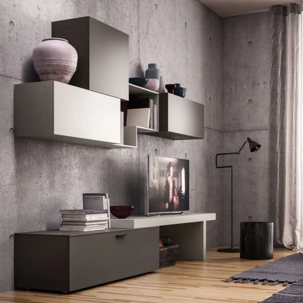 Parete attrezzata Light day comp.03 in stile moderna a prezzo scontato^Orme Sale