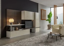 Outlet Parete attrezzata Living 614 in stile moderno a prezzo ribassato Pareti Attrezzate