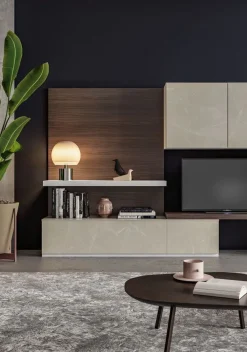 Outlet Parete attrezzata Living 614 in stile moderno a prezzo ribassato Pareti Attrezzate