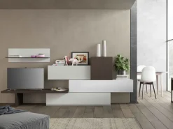 Giessegi Parete attrezzata Living 571 in stile moderno a prezzo ribassato- Pareti Attrezzate