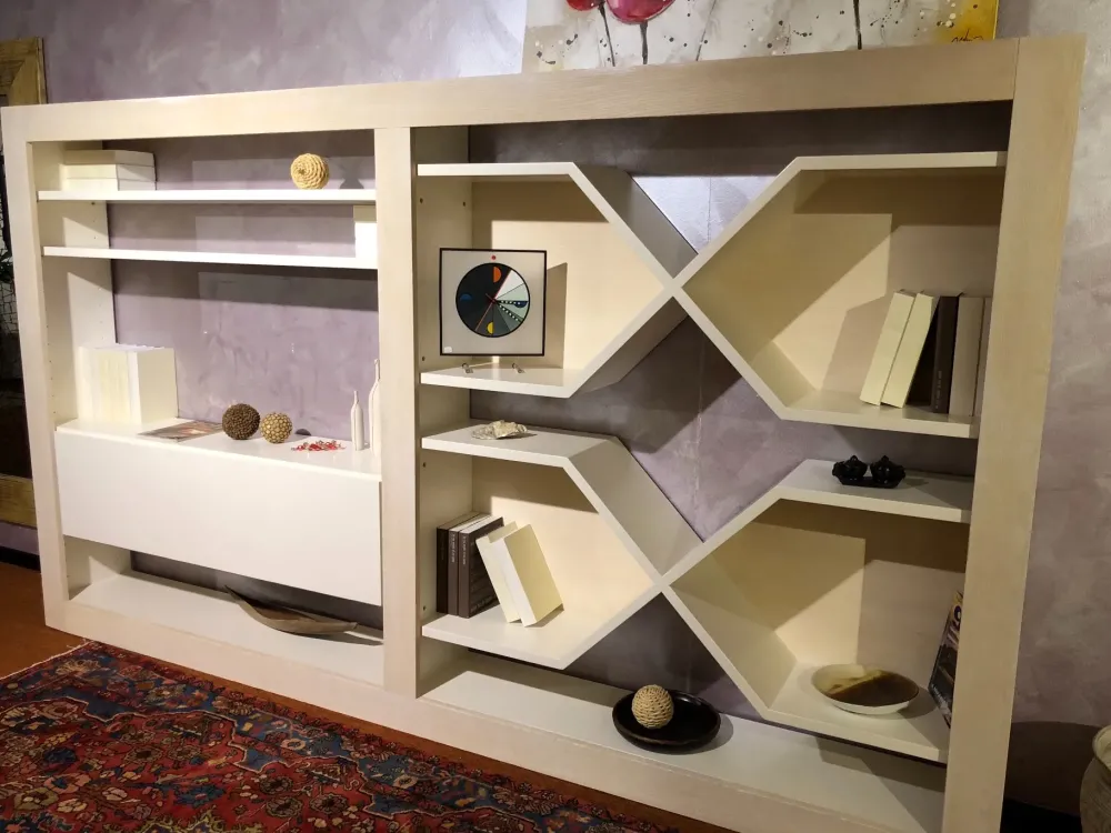 Marchetti Parete attrezzata in legno Maestrale in Offerta Outlet- Soggiorni Completi