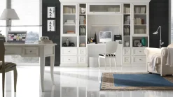 Artigianale Parete attrezzata Mobile-libreria laccato con vano-scrittoio scontato del 35% di in OFFERTA OUTLET- Pareti Attrezzate