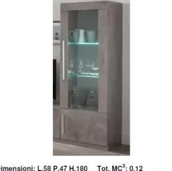 New Parete attrezzata Modello greta grigio marmo di in OFFERTA OUTLET Pareti Attrezzate