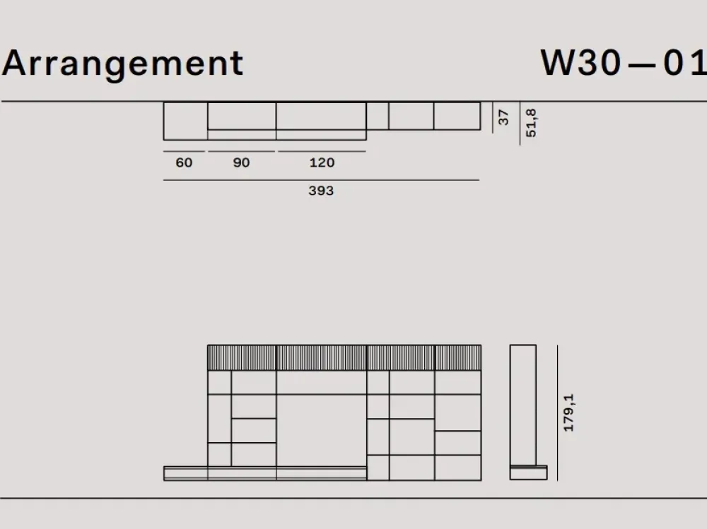 Parete attrezzata in legno Wall w30-01 a prezzo Outlet^NovaMobili New