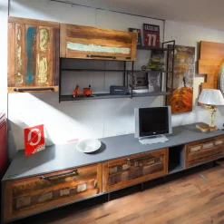 Parete attrezzata Parete soggiorno industrial e legno di in OFFERTA OUTLET^Nuovi Mondi Collection Outlet