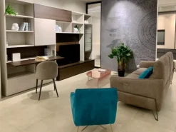 Tomasella Parete attrezzata Parete a spalla vano tv e pensili vetro di in OFFERTA OUTLET- Pareti Attrezzate