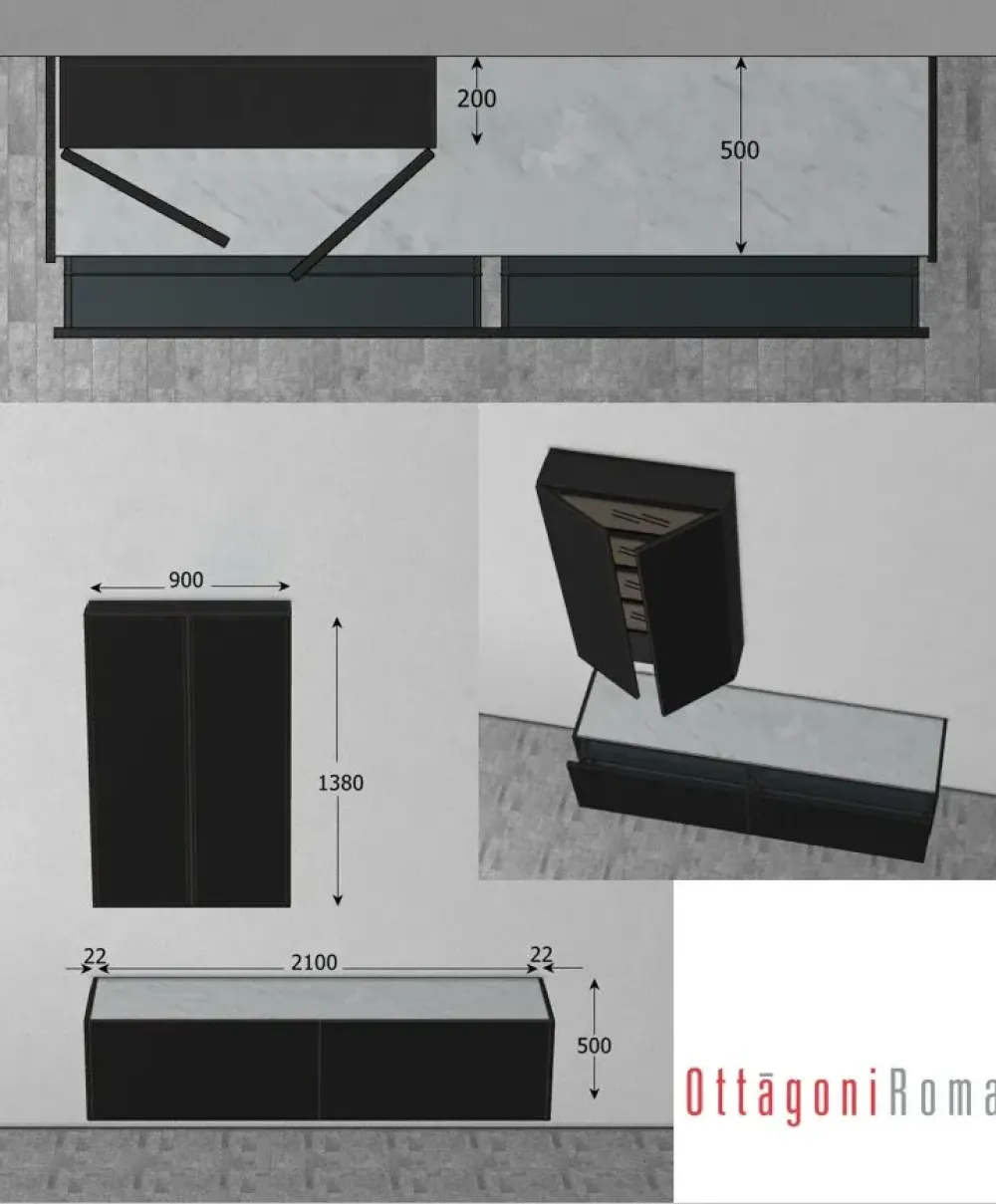 Parete attrezzata Parete dressup dell'azienda con uno sconto esclusivo^Cesar Discount