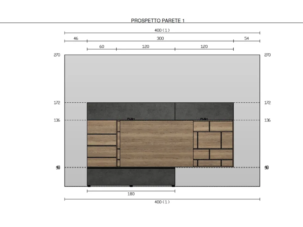 Clearance Parete attrezzata Qsm 639 in stile moderno a prezzo scontato Pareti Attrezzate