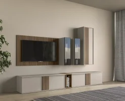 Discount Parete attrezzata Riga day 02   in stile design a prezzo ribassato Pareti Attrezzate