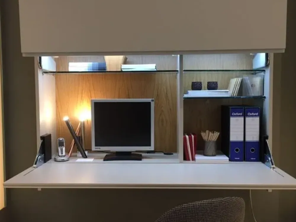 Artigianale Parete attrezzata Smartworking in stile design a prezzo scontato- Pareti Attrezzate