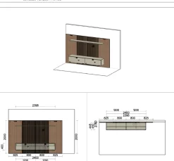 Parete attrezzata Soggiorno boiserie in stile design a prezzo ribassato^Pianca Sale