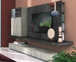 Collezione esclusiva Parete attrezzata Soggiorno industrial minimal cemento  Nuovi mondi  in stile moderno a prezzo ribassato- Pareti Attrezzate