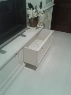 Outlet Parete attrezzata Soggiorno dressy laccato bianco in stile classica a prezzo ribassato Pareti Attrezzate