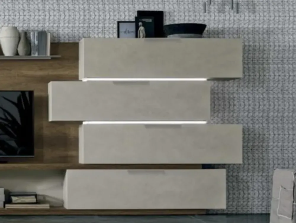 Tomasella Parete attrezzata Space s005 di in OFFERTA OUTLET- Pareti Attrezzate