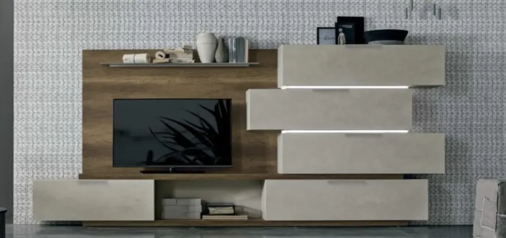 Tomasella Parete attrezzata Space s005 di in OFFERTA OUTLET- Pareti Attrezzate