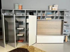 Pianca Parete attrezzata Spazioteca in stile moderna a prezzo scontato- Pareti Attrezzate