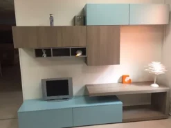 Clearance Parete attrezzata Start in laminato materico in Offerta Outlet Pareti Attrezzate