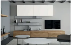 Hot Parete attrezzata in laminato materico Atlante skt32 a prezzo Outlet Soggiorni Completi