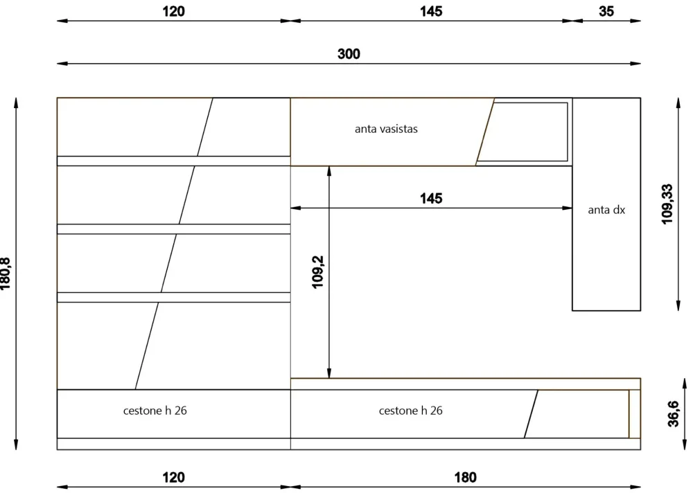 Parete attrezzata Traverso della marca con un ribasso esclusivo Pareti Attrezzate