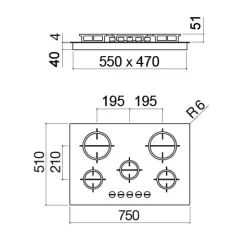 Barazza Piano cottura di grande qualità Mood 1pmd70  in offerta- Piano Cottura
