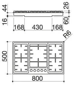 Piano cottura di ottima fattura di modello Officina 1pof80  SCONTATO Piano Cottura