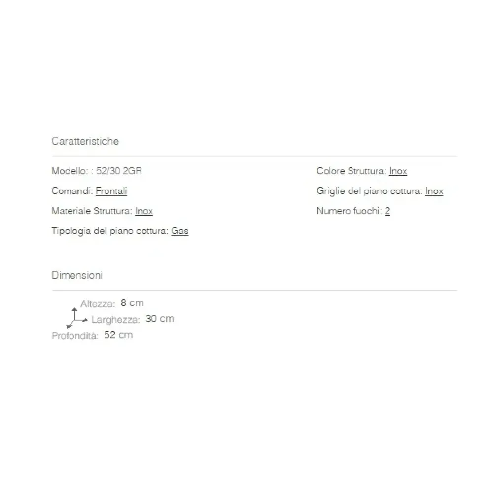 Piano cottura modello Piano cottura 2 fuochi del brand a prezzo ribassato^Alpes Inox Clearance