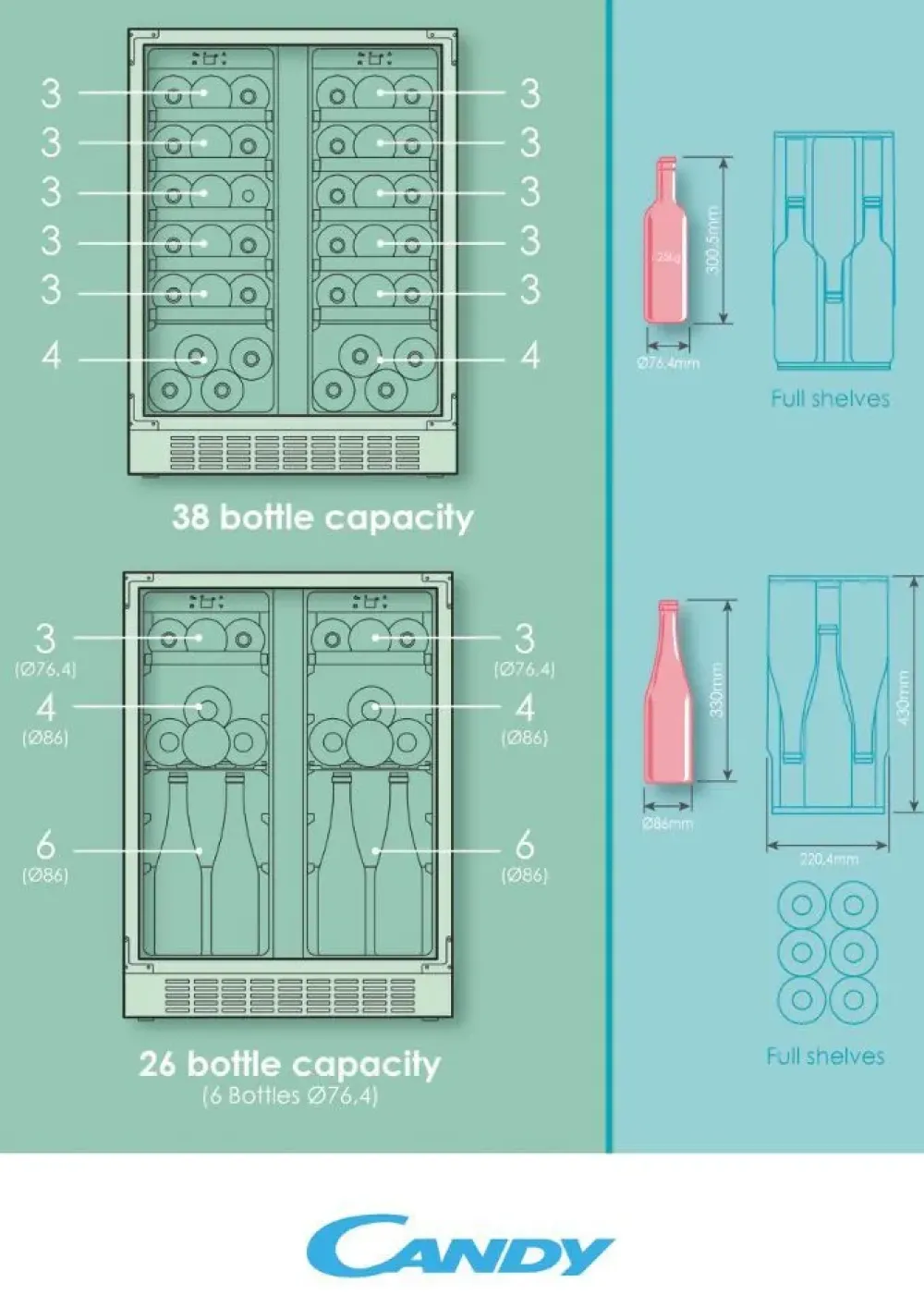 Piccoli elettrodomestici : Cantinetta incasso 60 cm a prezzi convenienti^Candy Discount
