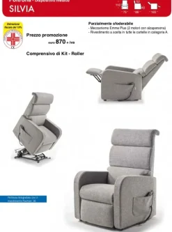 Poltrona con movimento relax Silvia in Tessuto a prezzi outlet Poltrone Relax