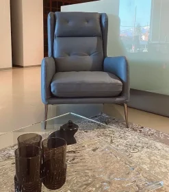 Natuzzi Poltrona con seduta fissa Aftereight a prezzo scontato- Poltrone