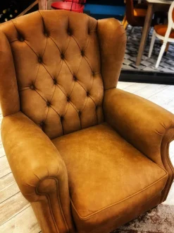 Online Poltrona in stile classica Poltrona in pelle capitonnè in Offerta Outlet Poltrone