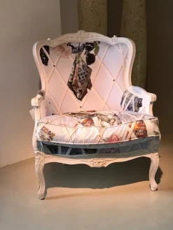 Online Poltrona in stile shabby shic Bergere ground in Offerta Outlet Poltrone