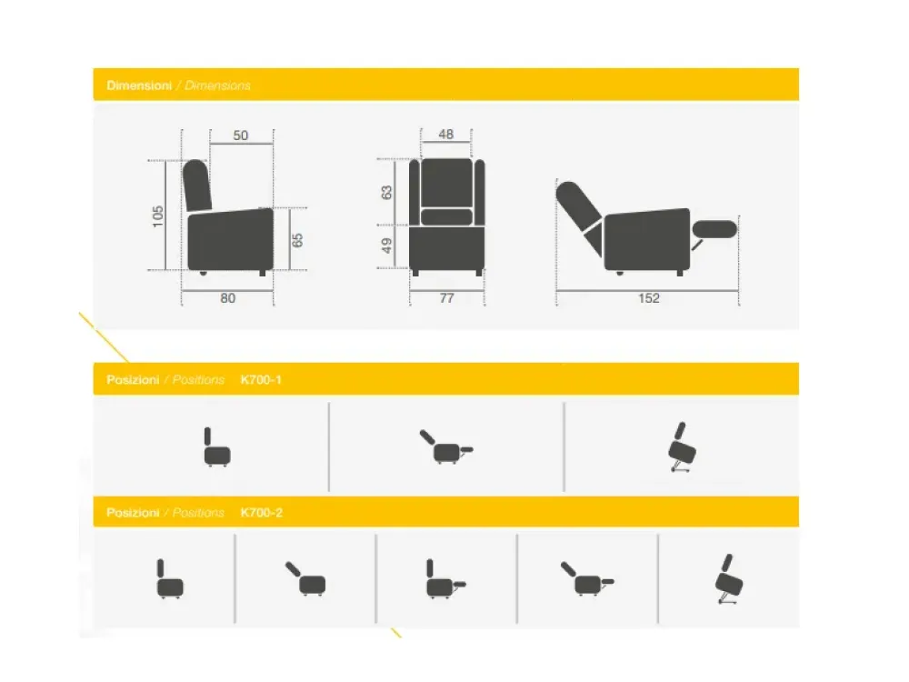 KSP Italia Poltrona K700-2 in Tessuto SCONTATA- Poltrone